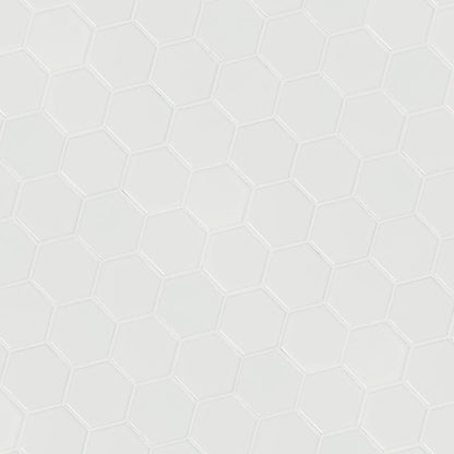 White Matte 2” Hexagon Mosaic Tile