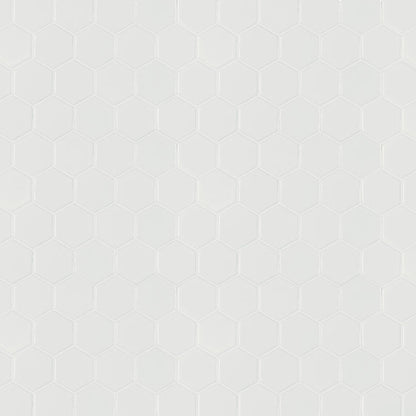 White Matte 2” Hexagon Mosaic Tile