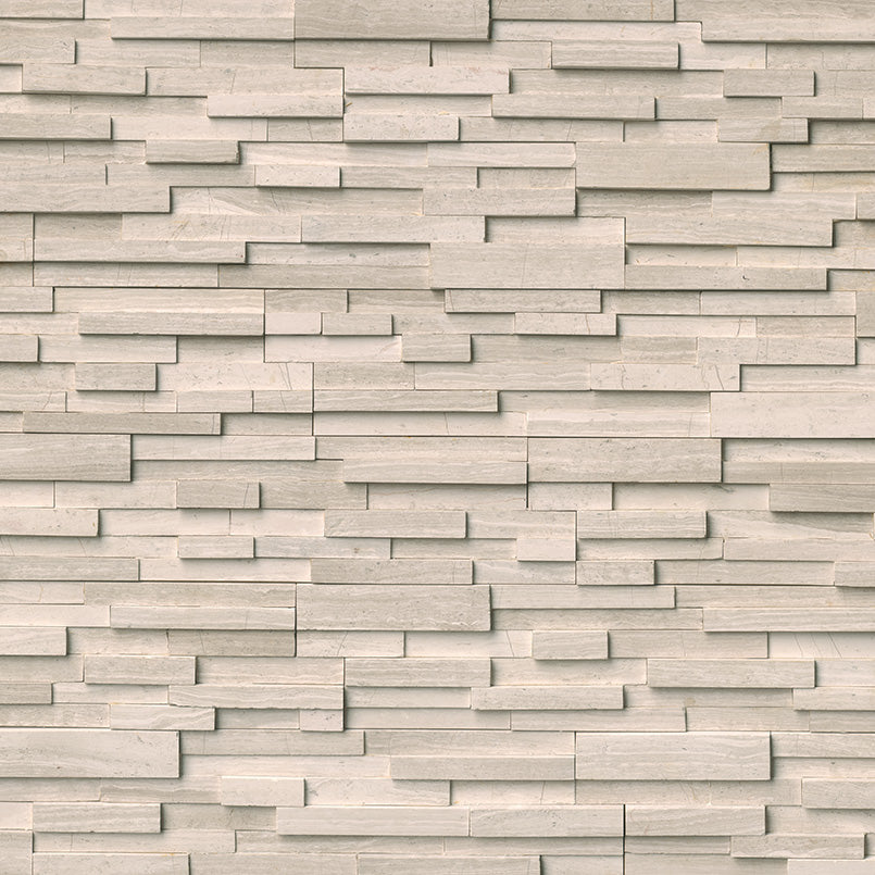 RockMount™ Stacked Stone Panels - White Oak 3D Honed