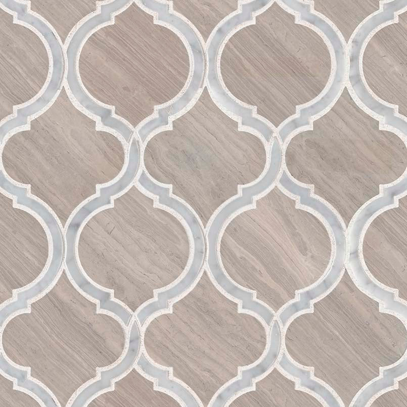 White Quarry Savona Arabesque Tile