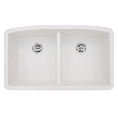 White Quartz Double Bowl 50/50-3219