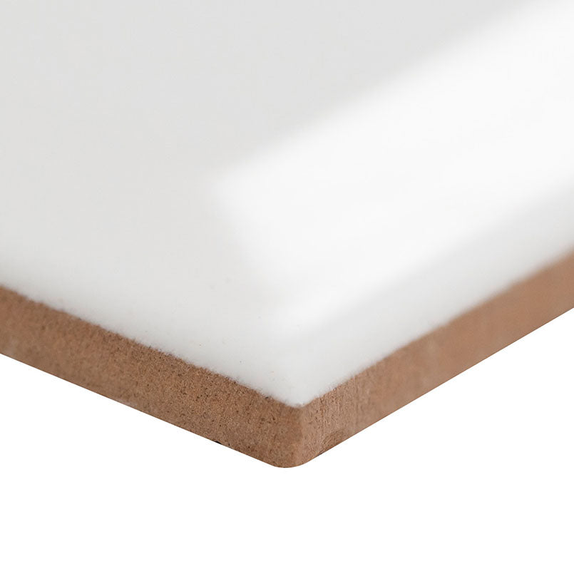 White Beveled Subway Tile 3x6