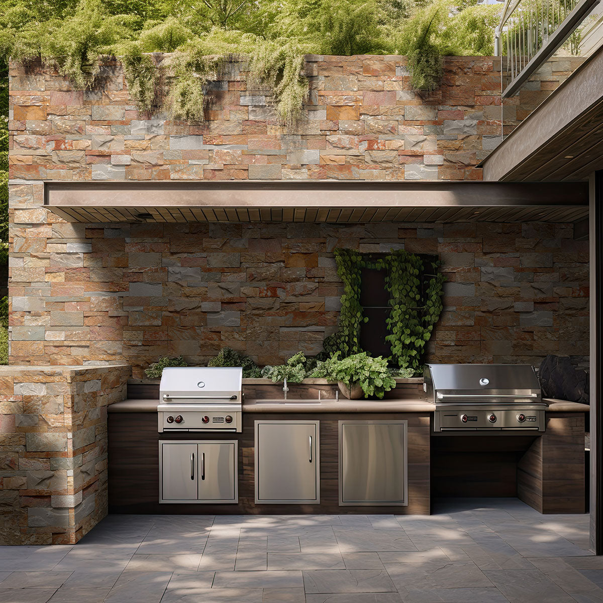 XL RockMount™ Stacked Stone Panels - Golden White