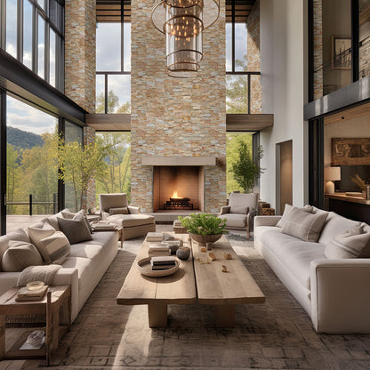 XL RockMount™ Stacked Stone Panels - Golden White