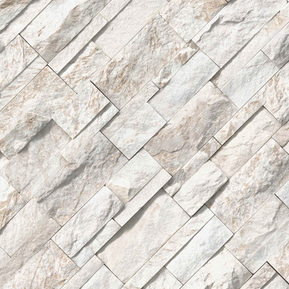 XL RockMount™ Stacked Stone Panels - Royal White