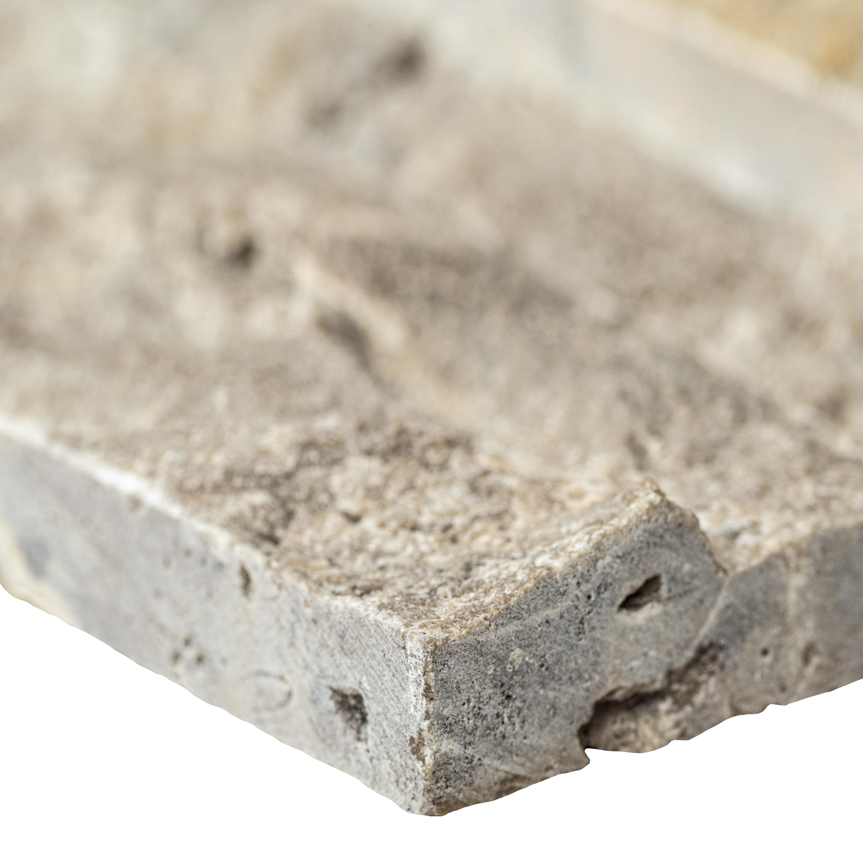 Silver Travertine XL RockMount Stacked Stone Panels