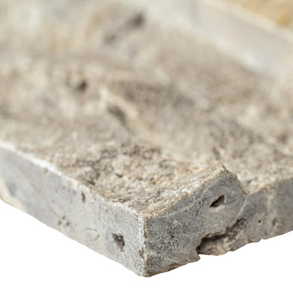 Silver Travertine XL RockMount Stacked Stone Panels